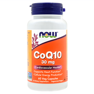 NOW Foods 精純CoQ10膠囊食品, 60顆, 30mg, 1罐