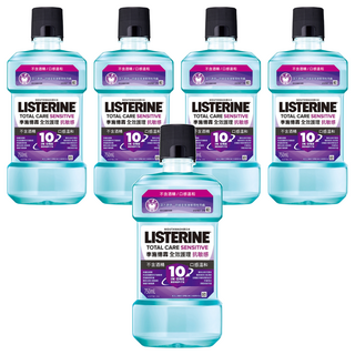 李施德霖全效護理抗敏感漱口水 750ml 不含酒精 口感溫和, 5瓶