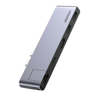 綠聯 MacBook集線器 USB3.0x2+USB-C+PD+4K HDMI+8K Thunderbolt3 RJ45 Gigabit PRO, CM251, 1個