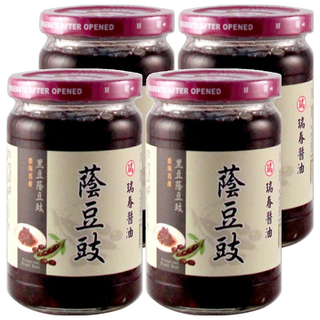 瑞春醬油 蔭豆豉, 陶甕天然發酵, 純正黑豆豉, 甘醇滋味, 350g, 4罐