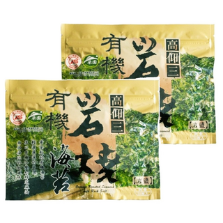 高仰三 有機岩燒海苔, 嚴選有機岩紫菜製作, 口感香脆, 隨時補充營養, 25g, 2包