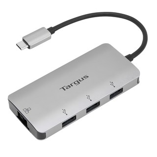 Targus USB-C多功能轉換器 支援乙太網路 USB 3.2、USB 3.0及Thunderbolt 3 快速充電 提供100W高效電源, 1個