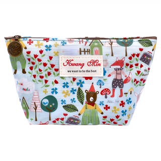 Kwang Min 雙層防水萬用包/收納包 小 18x10公分, 綠森林小熊, 1個