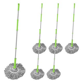 免手洗擰水旋轉拖把 輕鬆給水 使用方便 懸掛收納設計 不占空間 一拖即乾 強效吸水 清潔更高效, 6支