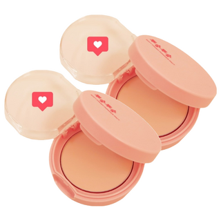 me.factory Soft Finish 蜜粉餅 控油 提亮膚色 含珊瑚粉 甜蜜桃子香味, Pink, 2個