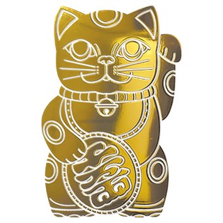 好物良品 開運招財繽紛Lucky Neko燙金靜電貼紙, 招財納福 金色