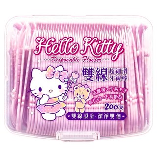 Hello Kitty 凱蒂貓 雙線超細滑牙線棒 Set, 2cm, 200支, 2盒