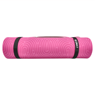 QMAT 體位線瑜珈墊 Set 12mm*60*180cm(±5%) 約1.7公斤(kg) POE發泡彈性體, 粉色/灰色, 1組