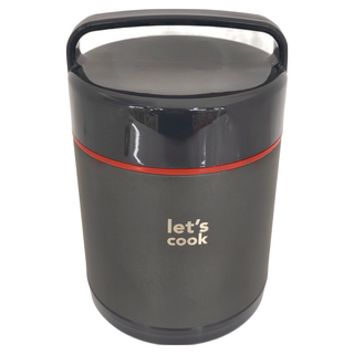 樂司廚品 真空保溫提鍋 21 x 14cm, K0360, 1.5L, 1組, 黑色