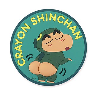 Miravivi 蠟筆小新造型隔熱杯墊 PVC材質, 13 x 13 x 0.3cm, 1個, 屁屁怪獸裝