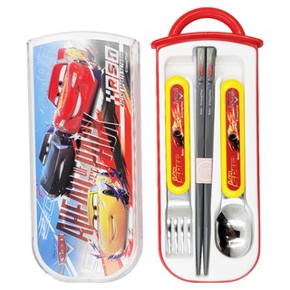 Skater 三件式餐具組, 筷子 + 叉子 + 湯匙, 1組, 閃電麥昆AHEAD 多色