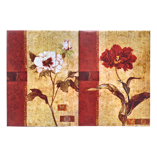 24mama 藝術無框畫 家居掛畫 掛畫花卉 流行家飾 室內裝潢 二聯式 直幅 30x40cm 古典花, 30 x 40cm, 無框