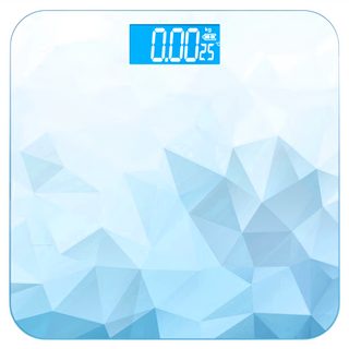 電子體重計, 26cm x 26cm, 4號電池, 塑膠鋼化玻璃材質, 鑽石藍, 1個, C131