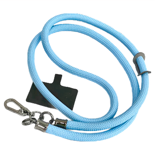 手機掛繩 滌綸 PVC夾片 多規格可選, 淺藍色, 1條