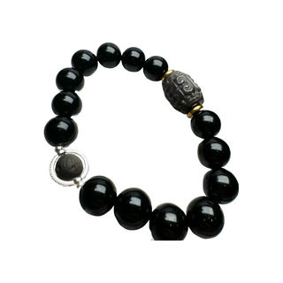 天然水晶 天然彩曜石 造型手珠 礦物材質 重39g, 12mm, 款式隨機