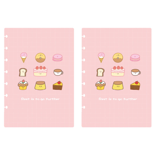 TO NOTE Lite X 傑克在箱子裡 聯名扉頁 Set A5尺寸 PP材質 筆記本封面, 愛甜點 粉色, 2組