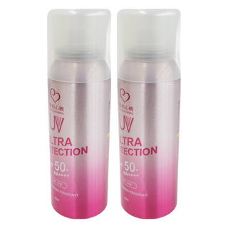 MY SCHEMING 我的心機 香氛亮白防曬噴霧 SPF50+ PA++++ 粉色, 90ml, 2瓶