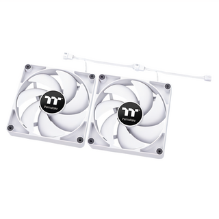 thermaltake 曜越 CT120 正轉 模組化線材設計 2個 电脑散热风扇, CL-F151-PL12WT-A, 白色