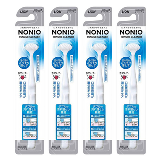 LION 獅王 NONIO 終結口氣舌苔清潔棒 高密極細軟毛 特殊橡膠刮頭 徹底帶走污垢, 18g, 4支