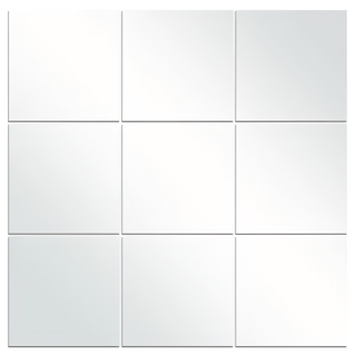 玻璃鏡子貼 170g 9片組 15 x 15cm 銀色 DIY 鏡面牆貼