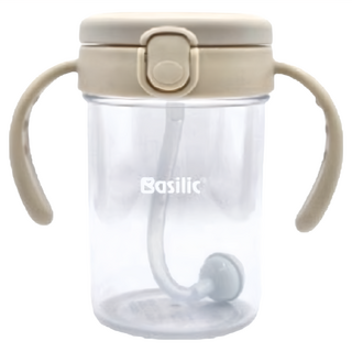 Basilic 貝喜力克 Tritan握把練習杯 鋼珠吸管, 奶茶, 260ml, 1個