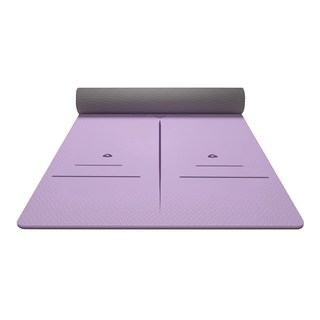 德利生活 瑜珈墊tpe(新) 80x183x0.8cm 淺紫+淺灰, 1入, 加大加厚