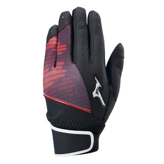 Mizuno 美津濃 打擊手套 1ETEA46597, 黑色 + 紅色 + 紫色, 1雙