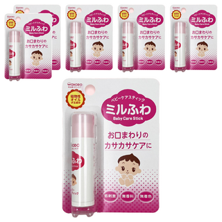 WAKODO 和光堂 潤澤嬰幼兒護唇膏，溫和滋潤，無添加香料及色素, 5g, 6支