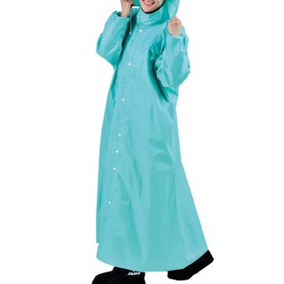 JUMP 將門 哈克 HAK 防水反光一件式風雨衣 2XL 湖水綠, 內拉鏈外鈕扣雙重防水, 隱藏式雨帽
