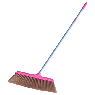 巧用 金絲自由掃把, 金絲PP塑膠植毛,搭配鐵桿握柄, 顏色隨機, 1支