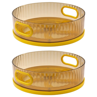 Lofor 樂活生活家 360度轉盤收納架, 黃色, 2個