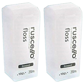 GC Ruscello Floss 牙線 大 無蠟 超細纖維 楔形斷面纖維, 200m, 1個, 2個
