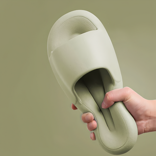 麻糬拖鞋 2雙 Set, EVA材質, 柔軟鞋底, 貼腳舒適, 減震高彈, 38~39, 抹茶綠, 2組