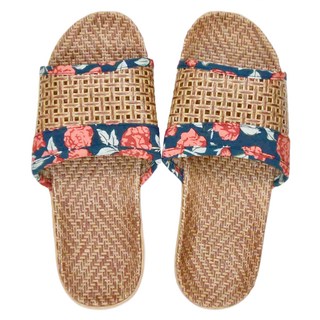 男款籐編輕量拖鞋 Set 3雙 透氣舒適 防滑耐磨, S(24 35~36), 深藍色