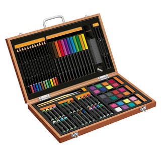 SIMBALION 雄獅 畫筆 木盒黑白派, 綜合顏色, 1盒