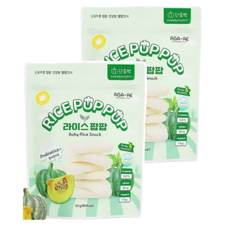 AGA-AE 益生菌寶寶米餅 6個月以上 含鈣和維生素D, 南瓜, 20g, 2包