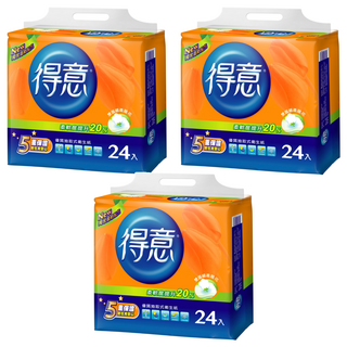 得意 優質抽取式衛生紙 100張, 24包, 3袋