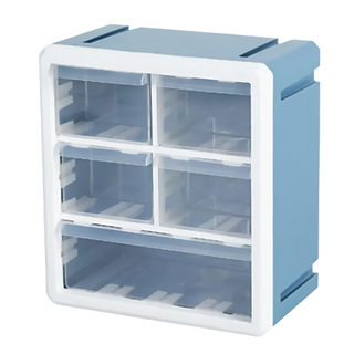 DIY多變系統組合收納盒 創意抽屜式 28x17x31.5 cm 粉橙、米白、藍色、灰色, 1個