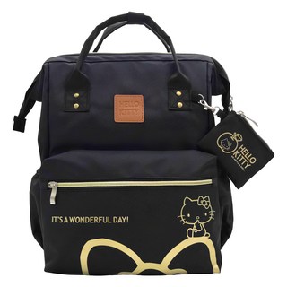 Hello kitty 大口手提後背包 尼龍布, 36 x 34 x 16cm
