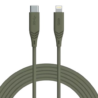 886 極野家 極Sense USB-C to Lightning充電線 1.8M 支援PD快速充電 傳輸速度480Mbps, 軍綠, 1個