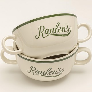 Maison Objet Raulen's London 雙耳湯碗 綠色 2入組, 2個