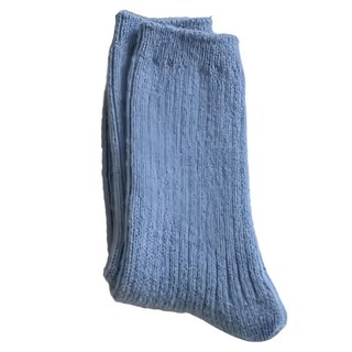 PORA BELLA 韓系素色厚羊毛襪, 天空藍, 22~26cm