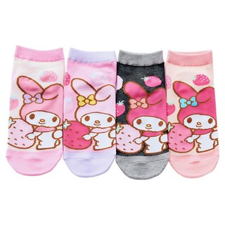 oneder 旺達 美樂蒂草莓襪 兒童襪 短襪 女童襪 15-22cm, MM-A539