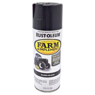 RUST-OLEUM 樂立恩 工業機械與農機噴漆 重工業級塗層 超強耐候性, 亮光黑, 340g, 1瓶