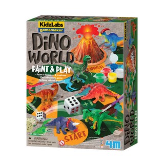 4M 恐龍馬拉松 Set, 恐龍世界, 塗色和遊戲, 6個恐龍和1個火山, 1組