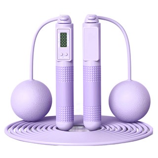 OMG 智能計數負重跳繩, 精密軸承設計 順暢旋轉, 人體工學手柄 防滑耐用, 兩用設計 室内外可用, 3m, 紫色, 1組