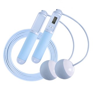 LEADER X 高階智能計數兩用跳繩 快速燃脂有氧減肥 (附用跳繩/無繩雙模式), 手柄19x3cm、無線球 直徑6.5cm、有線繩280x0.2cm, 粉, 1條