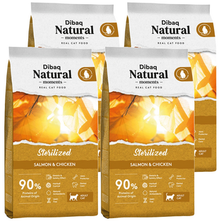 Dibaq Natural moments 自然嗑天然貓糧 低卡結紮貓配方, 鮭魚 + 雞肉, 300g, 4包