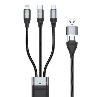 TOTU 拓途 極速系列二分三充電線 PD 100W快充線, 1.2m, 黑色, 1條