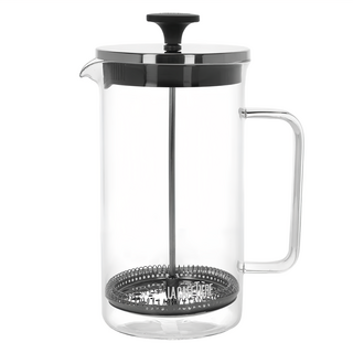 LA CAFETIERE 玻璃法式濾壓壺 硼矽玻璃 304不鏽鋼材質 1公升容量, 簡約銀, 1個